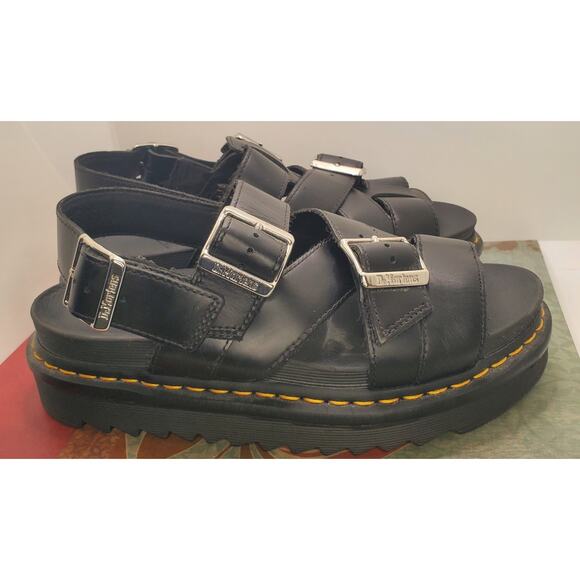 Dr. Martens Terry II Leather Strap Sandals Black Brando Mens 8 / Womens 9 EU 41 main image 10